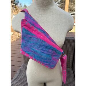 Handmade jean and Nuno Felted Purse CrossBody Unique one of a kind floral